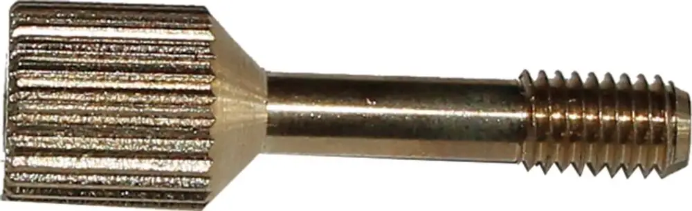Rändelschraube mit gefräster Oberfläche und Gewinde, hergestellt von Wolf, für verschiedene Anwendungen in der Mechanik.